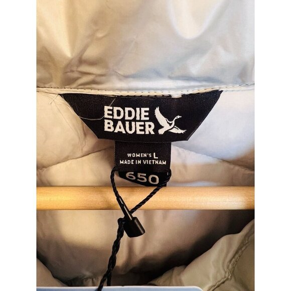 Eddie Bauer Women’s Down Packable Puffer Jacket Large Silver 650 Water Repellent - Picture 7 of 11